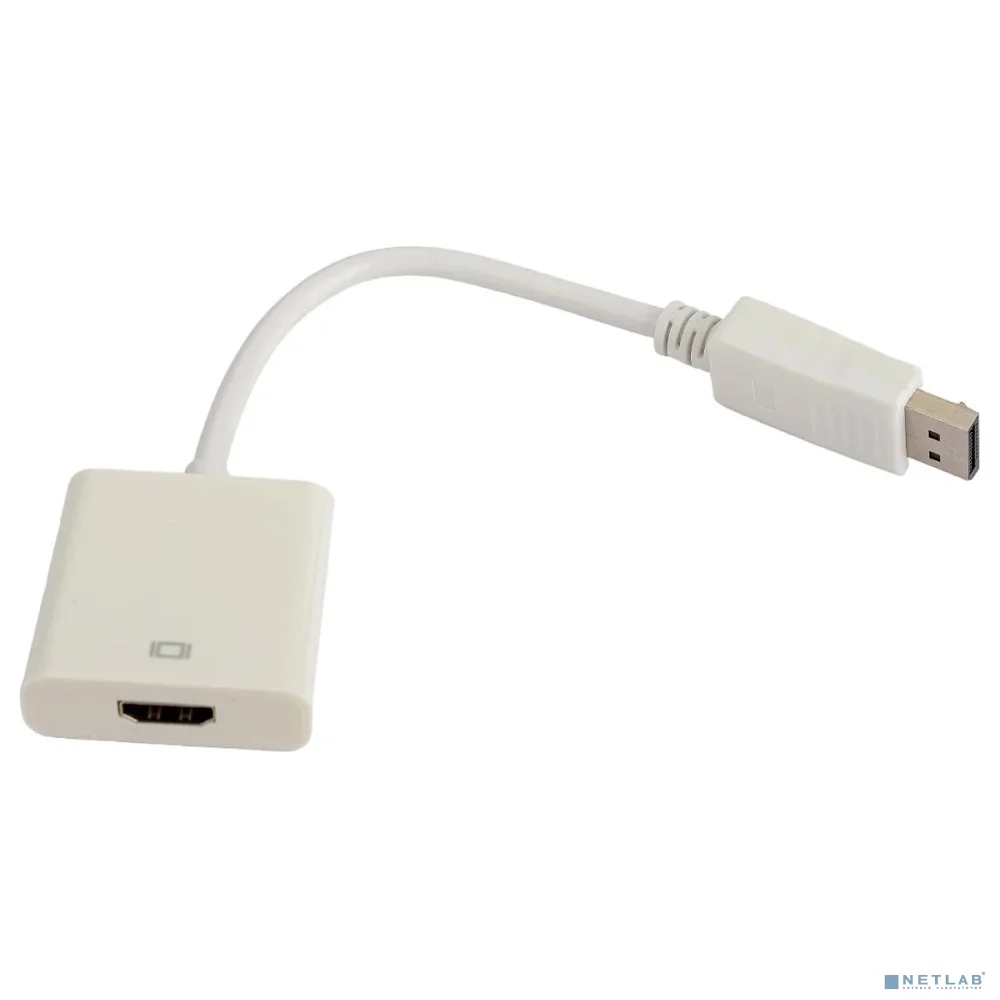 Переходник Cablexpert DisplayPort -> HDMI Cablexpert A-DPM-HDMIF-002-W 20M/19F, белый, пакет (078733)