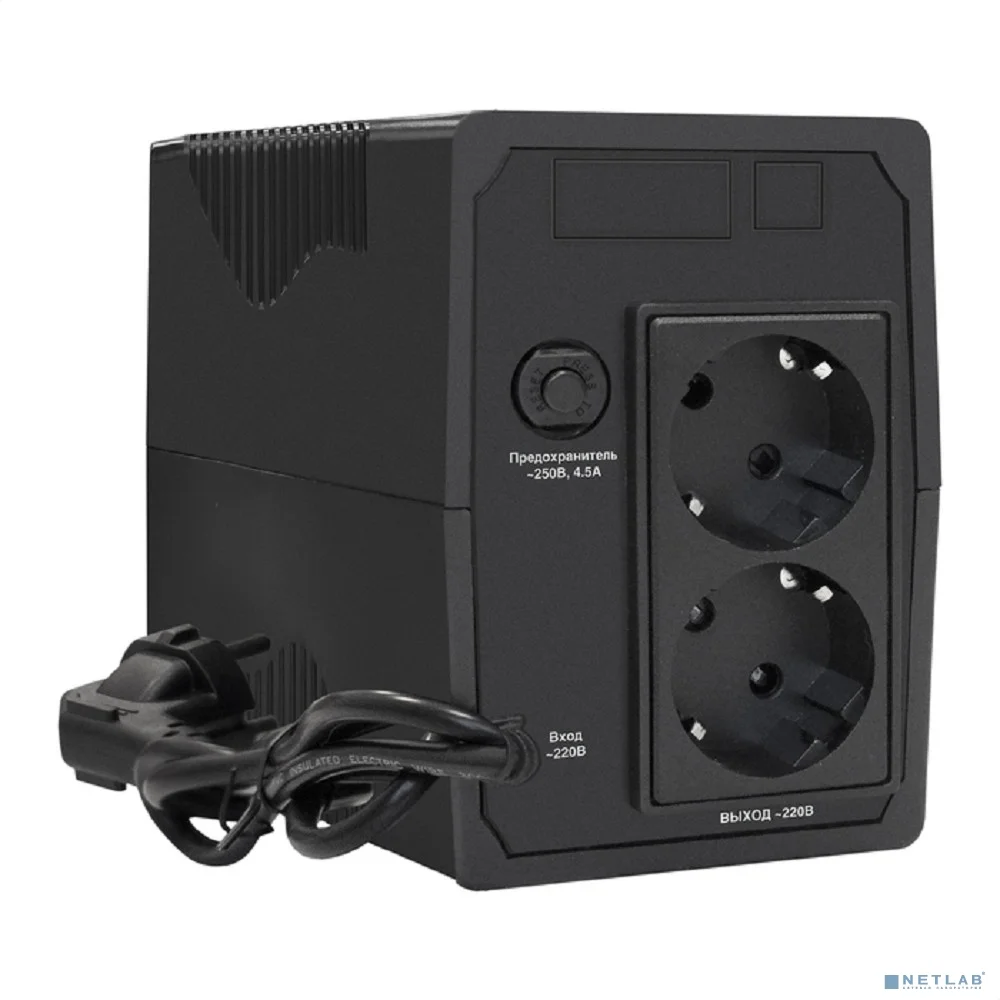 Exegate EX292785RUS ИБП ExeGate Power Back BNB-1000.LED.AVR.2SH <1000VA/550W, LED, AVR, 2*Schuko, батарея 12V 9Ah, Black>