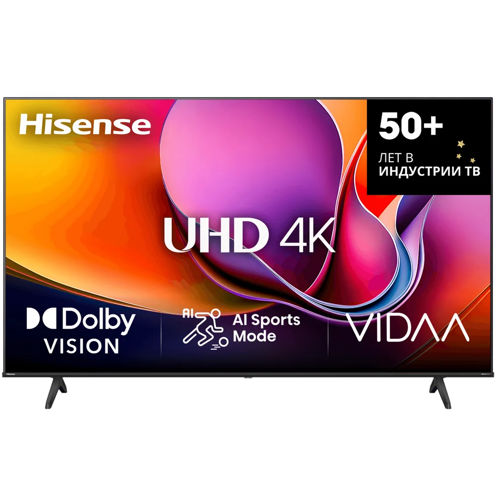 Hisense 50" 50A6Q черный 4K Ultra HD 60Hz MEMC DVB-T DVB-T2 DVB-C DVB-S DVB-S2 USB WiFi Smart TV (RUS)