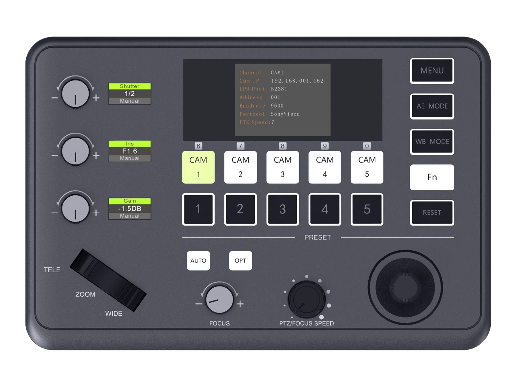 TV-620KW Пульт управления поворотными камерами, LCD дисплей, джойстик