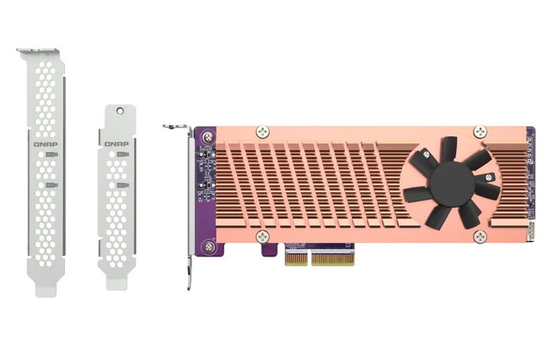 Адаптер QNAP QM2-2P-344A 2xM.2 22110\2280 PCIe (Gen3 x4) NVMe SSD, Low-profile and Full-height brackets incl