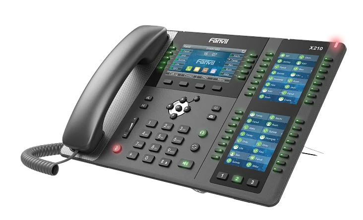 Телефон Fanvil X210 Консоль мониторинга и оповещения (SIP-телефон), 106 DSS, 20 SIP-акк., 4,3" + 2 x 3,5" Цвет. Экран, POE, БП в комп., 2x1 Gbps 3