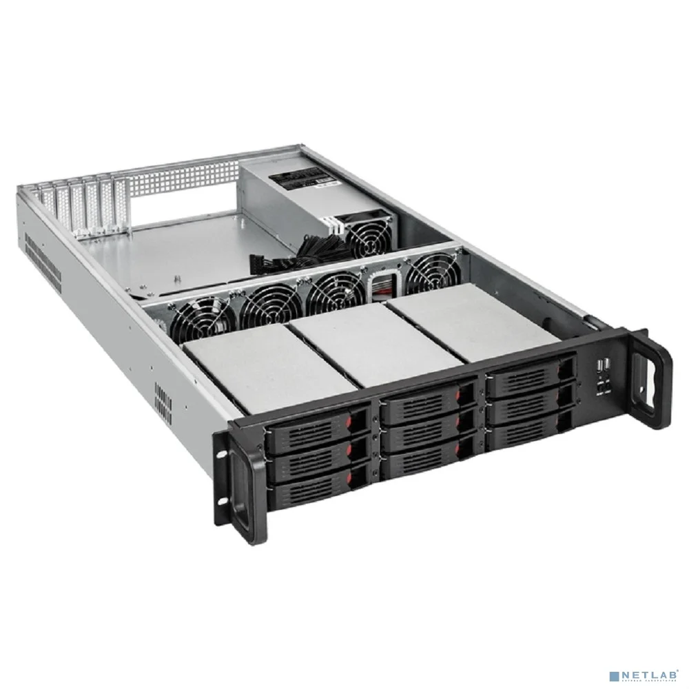 Exegate EX296379RUS Серверный корпус ExeGate Pro 2U660-HS08 <RM 19", высота 2U, глубина 660, БП 1100ADS, 8xHotSwap, USB>