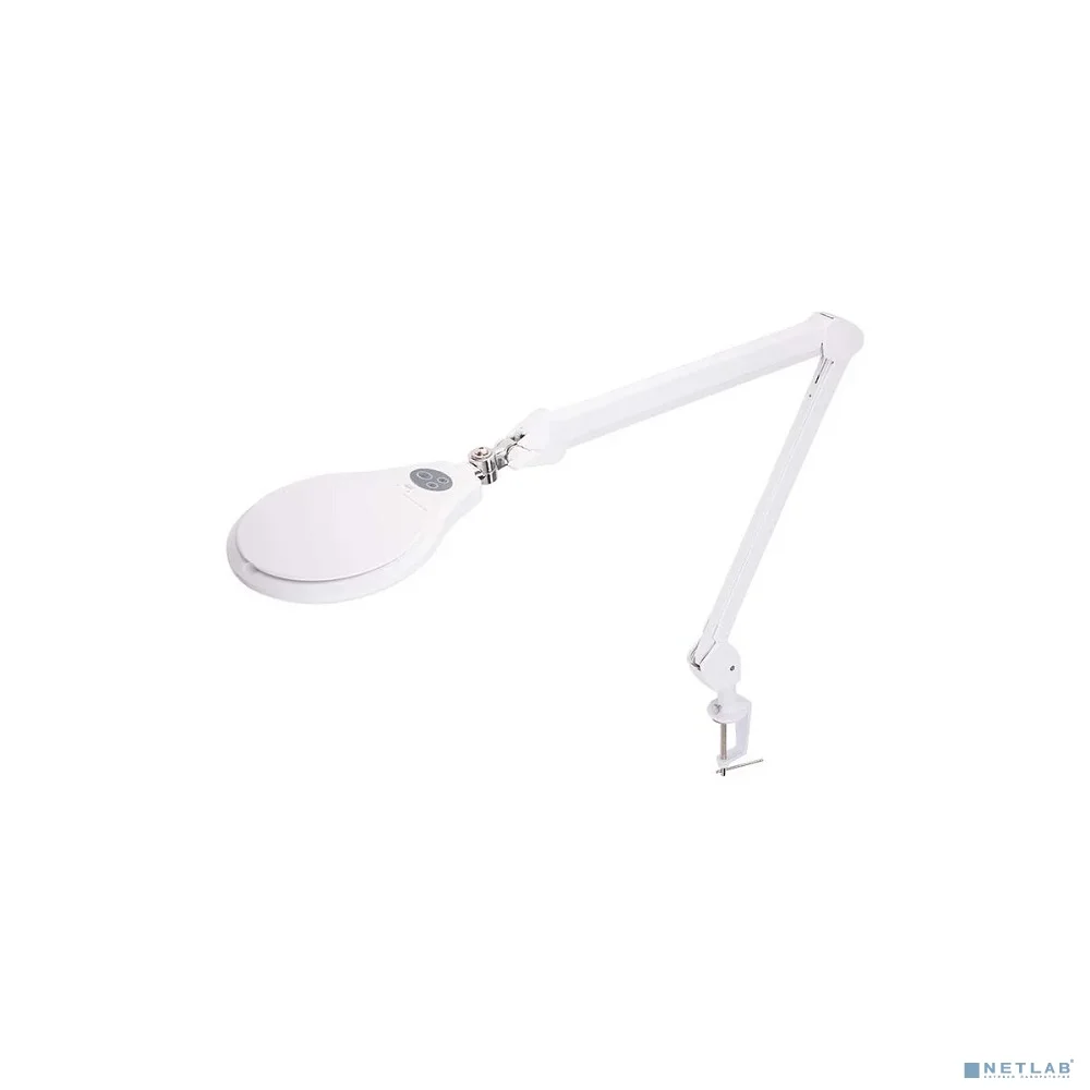 Rexant 31-0532 Лупа на струбцине , круглая, 5D, с подсветкой 72 SMD, сенсорный регулятор яркости, белая