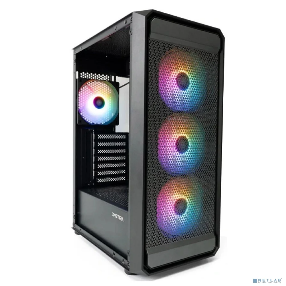 XASTRA Корпус A403 4ARGB Black ATX/Mesh/ tempered glass / 4x120mm ARGB PWM fans/ A403-4FC12A