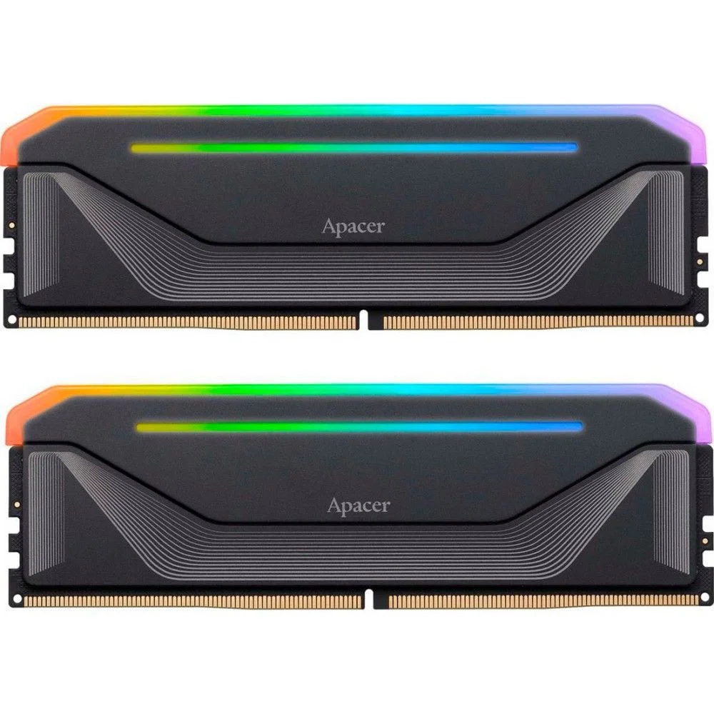 Оперативная память Apacer DDR5 32GB 5200MHz DIMM NOX RGB Black Gaming Memory (PC5-41600) CL40 1.25V Kit (2x16GB) (Retail) 2048*8 Heat Sink (Retail) 3 years (AH5U32G52C522NBAA-2)