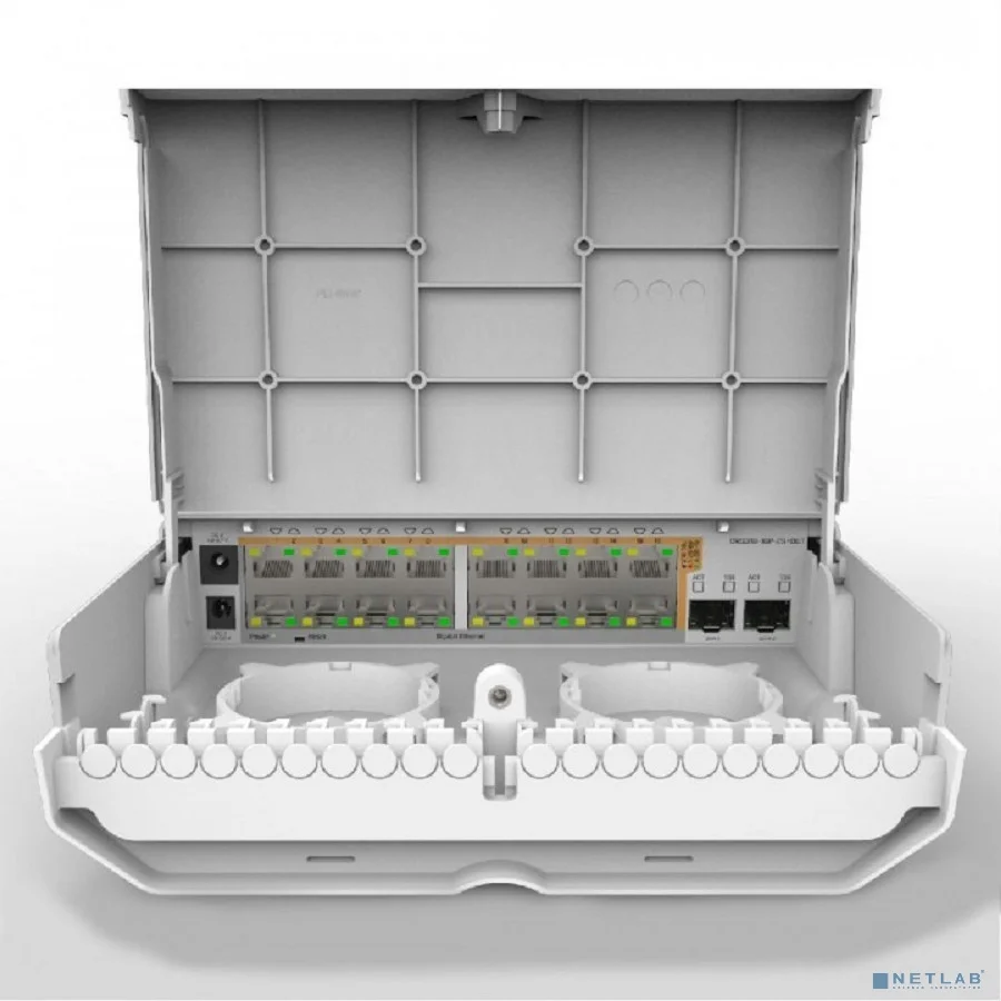 Повреждение упаковки MikroTik CRS318-16P-2S+OUT Коммутатор L2 Всепогодный, 16x 1Gbit PoE, 2x SFP+, на мачту, без БП