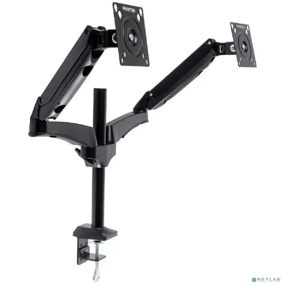 Kromax OFFICE-12 черный Настольный кронштейн для двух мониторов 15"-32" (до 2х6кг)