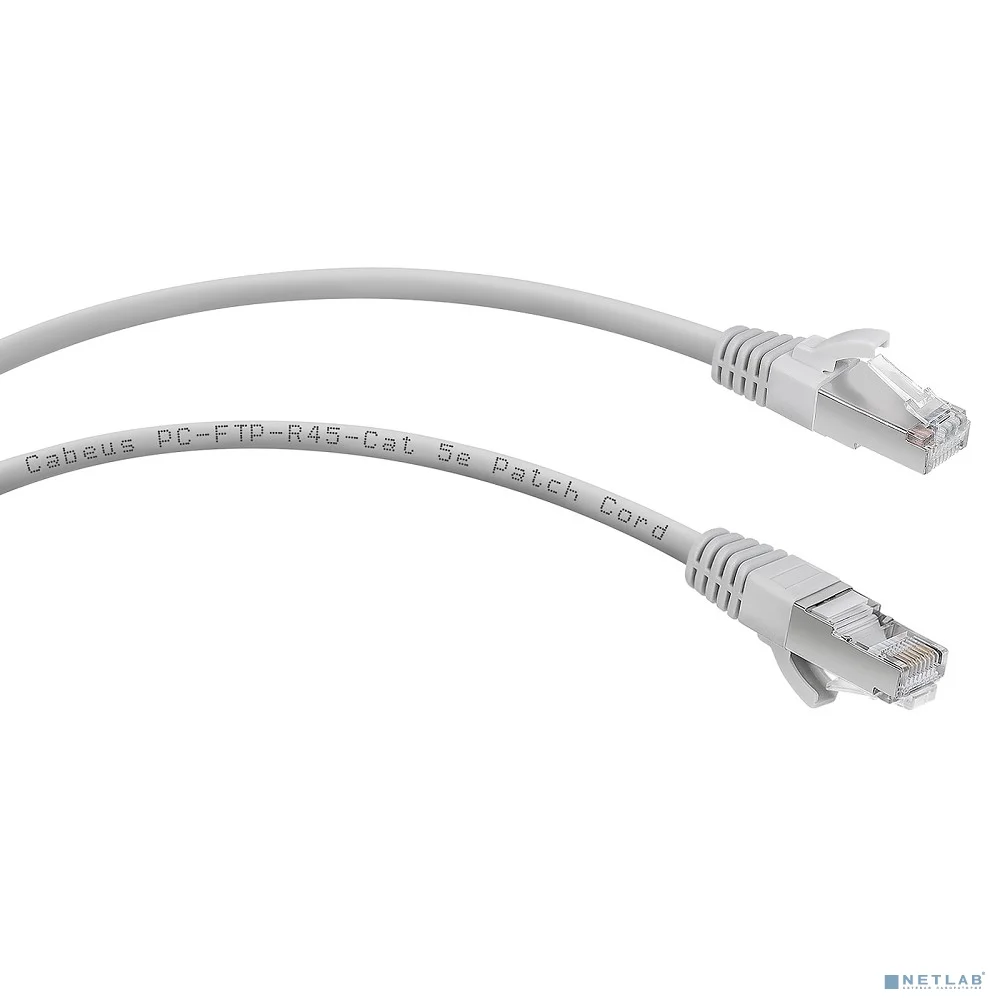 Cabeus PC-FTP-RJ45-Cat.5e-15m-LSZH Патч-корд F/UTP, категория 5е, 2xRJ45/8p8c, экранированный, серый, LSZH, 15м
