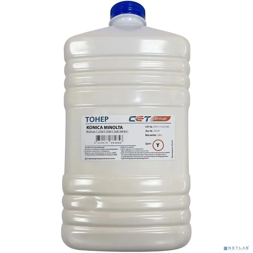 Тонер NF8Y TN-324 для KONICA MINOLTA Bizhub C258/C308/C368 (CET) Yellow, 500г/бут, CET111112Y-500