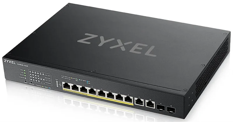 Коммутатор Мультигигабитный Smart L3 Lite PoE++ Zyxel NebulaFlex XS1930-12HP, rack 19", 10xRJ-45: 1/2,5/5/10G (8 из них PoE++ (802.3bt), 2xSFP+, бюджет PoE 375 Вт