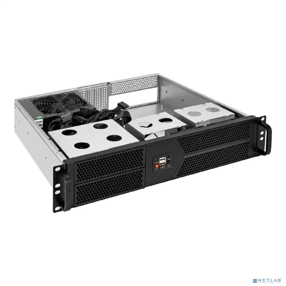 Exegate EX299982RUS Серверный корпус ExeGate Pro 2U400-04 <RM 19", высота 2U, глубина 400, БП 1100PAS, 2*USB>
