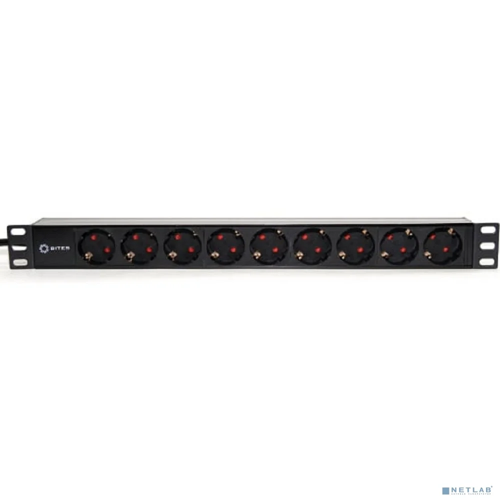 5bites PDU919P-02 Блок розеток 9S / PVC / 1U / 19" / 2M*3G*1.5MM2 / VDE