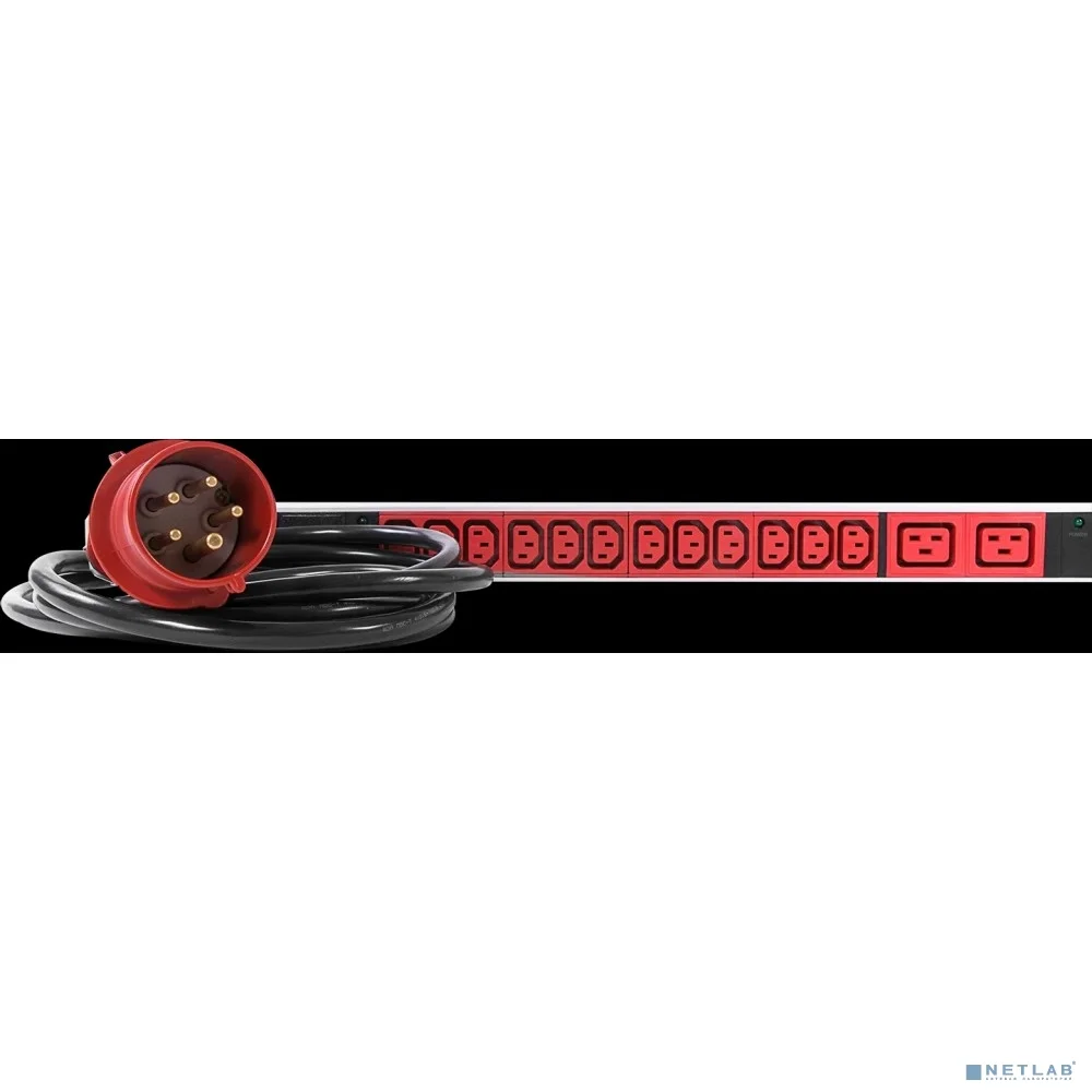 REM Верт блок розеток Rem-3x16, 3 фазы 16A, инд, 36 C13, 6 C19, 1420 мм, вх IEC 309, шнур 3 м