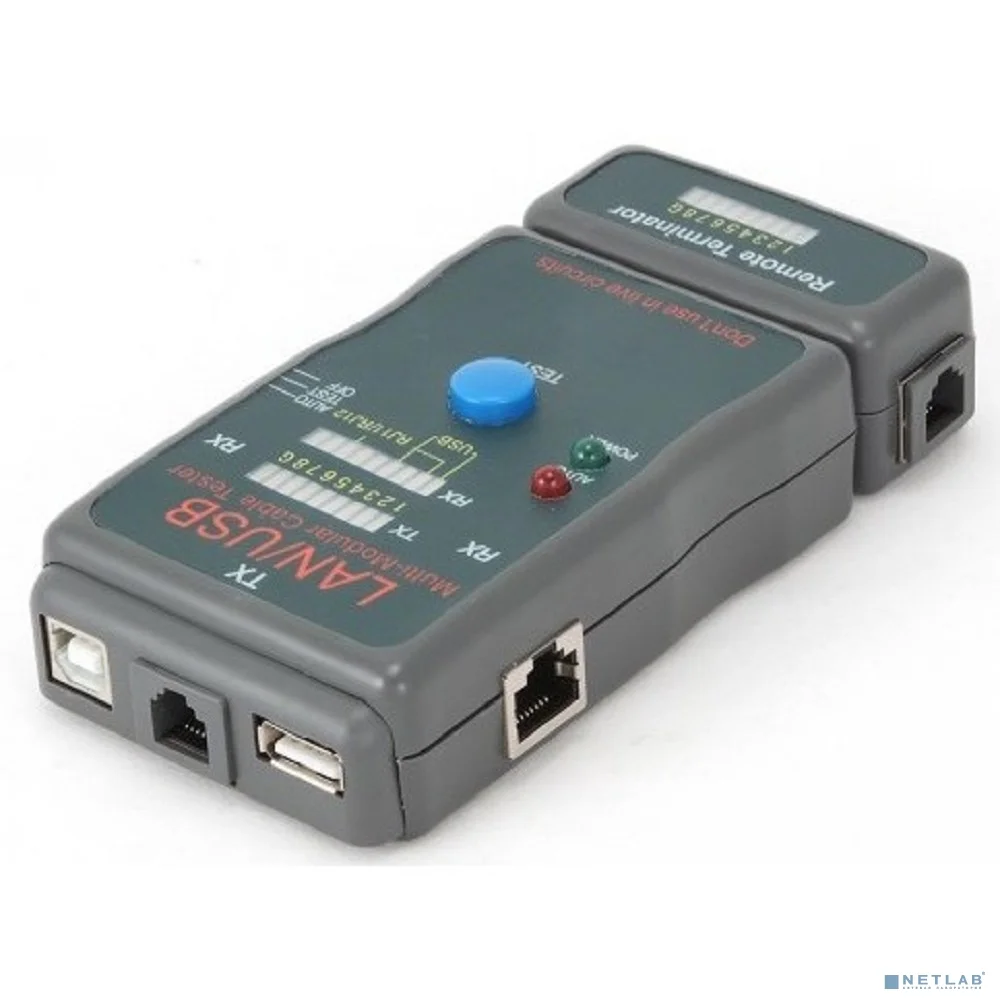 Gembird NCT-2 Тестер LAN Cablexpert , 100/1000 Base-TX, для UTP, STP, RJ-11, USB-кабеля