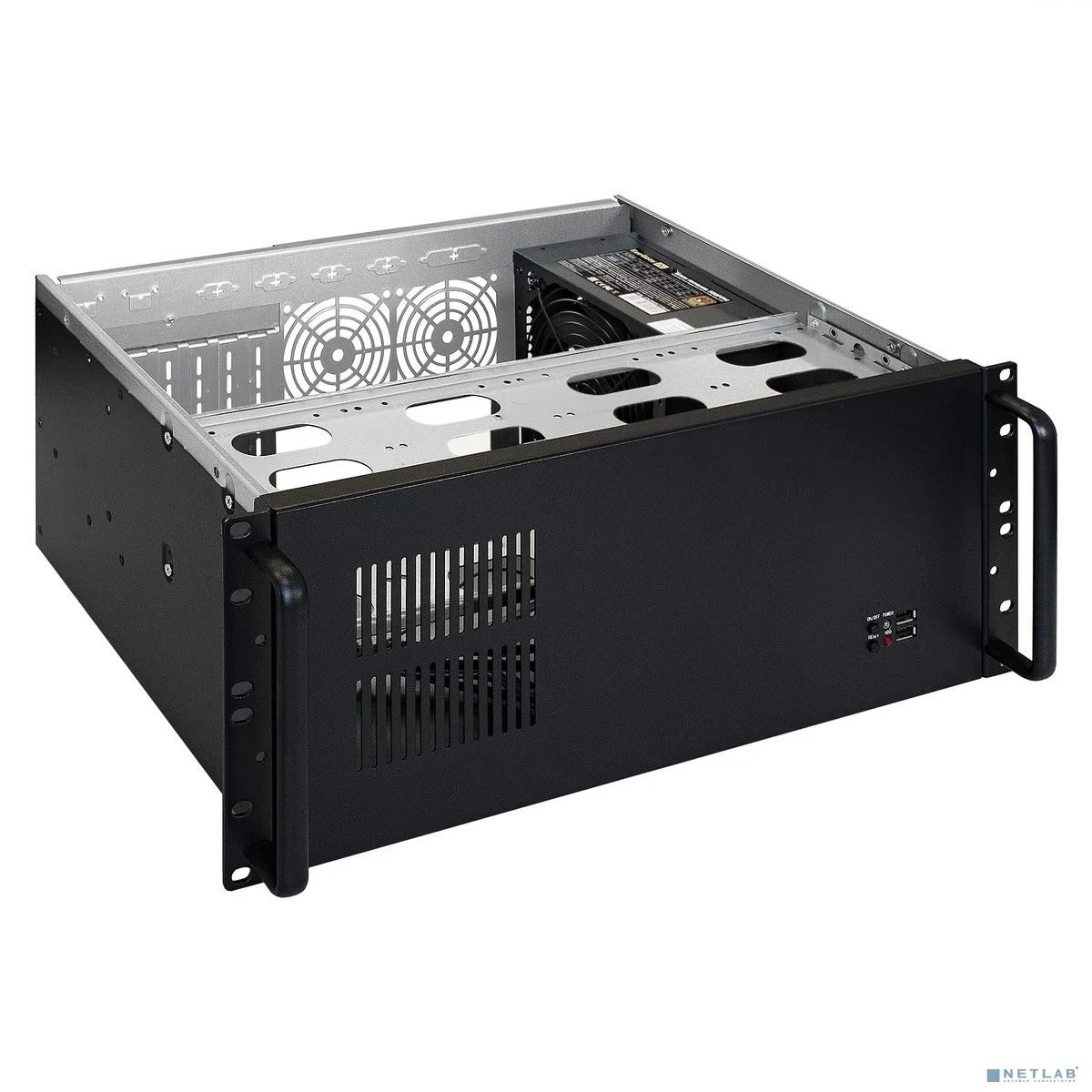 Exegate EX292102RUS Серверный корпус ExeGate Pro 4U300-08 <RM 19", высота 4U, глубина 300, БП 600PPH 80+Bronze, USB>