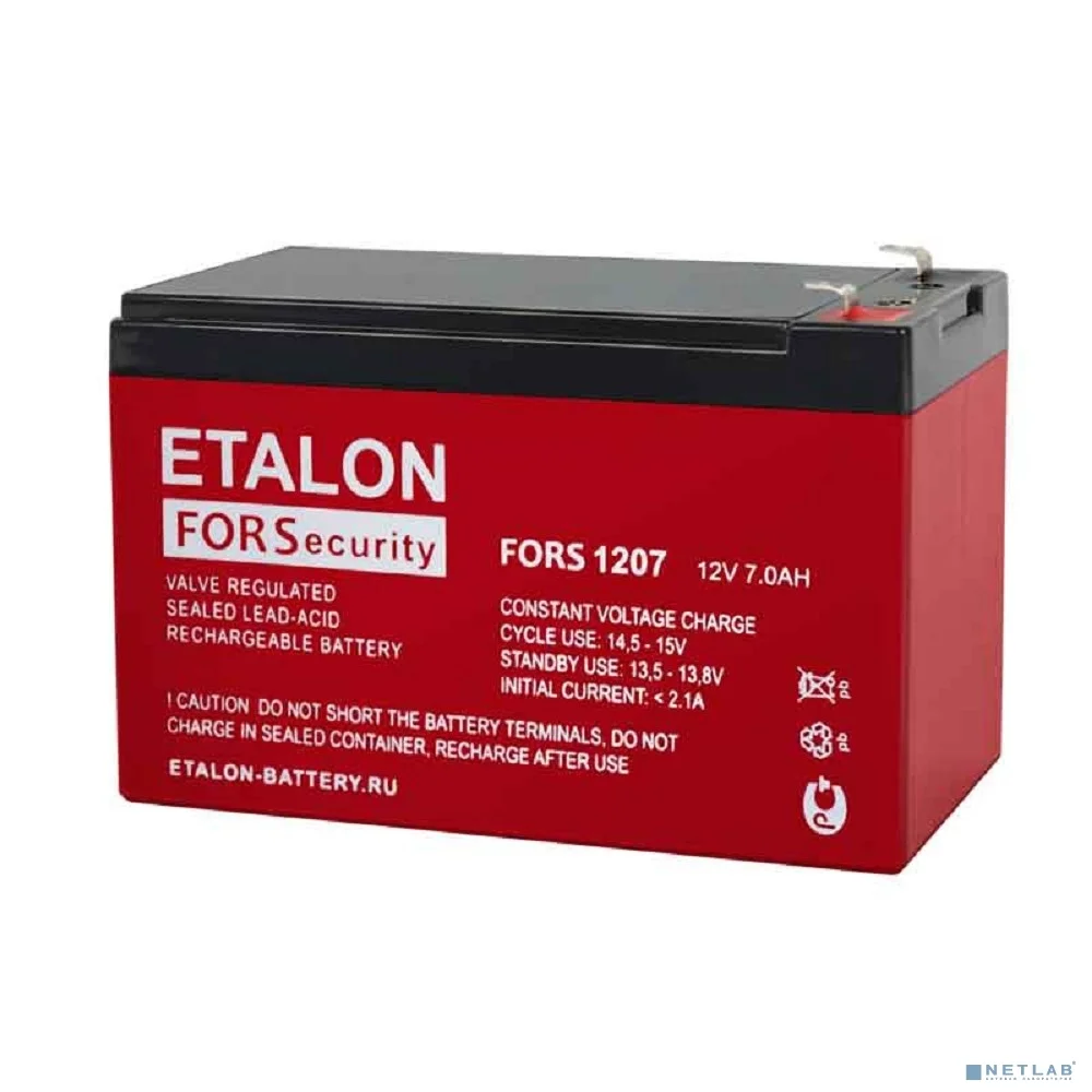ETALON Аккумулятор FORS 1207 (12 В 7 Ач,Нож F1 (Faston))