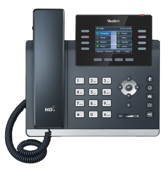 телефон YEALINK SIP-T44W, 12 аккаунтов, 2 порта USB, Wi-Fi, цветной экран 2.8", BLF, PoE, GigE, без БП, шт