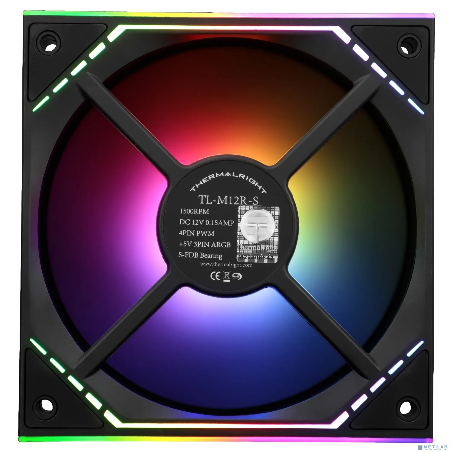Thermalright Вентилятор TL-M12R-S / Reverse / ARGB / 120mm PWM / TRTLM12RS